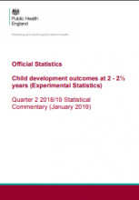 Official Statistics: Child development outcomes at 2 - 2½ years (Experimental Statistics): Quarter 2 2018/19 Statistical Commentary (January 2019)